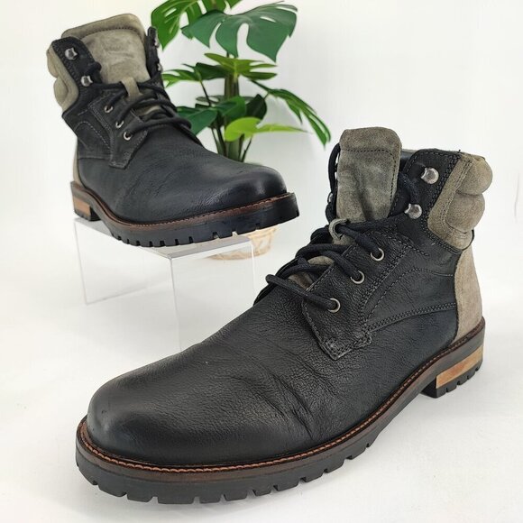 Crevo Men’s Black Leather Dress Boots Size 11 - Picture 1 of 8